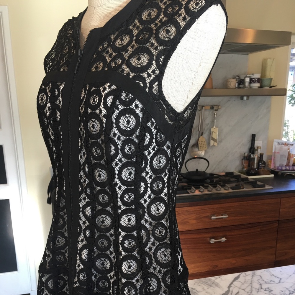 Nanette Lepore black lace overlay a-line dress